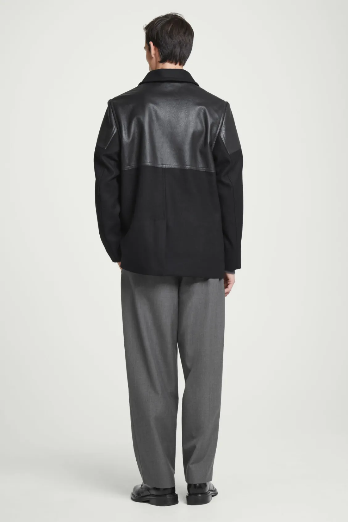COS LEATHER-PANELED DONKEY JACKET- Coats & Jackets
