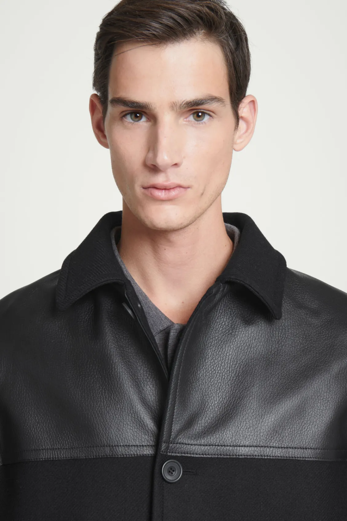 COS LEATHER-PANELED DONKEY JACKET- Coats & Jackets