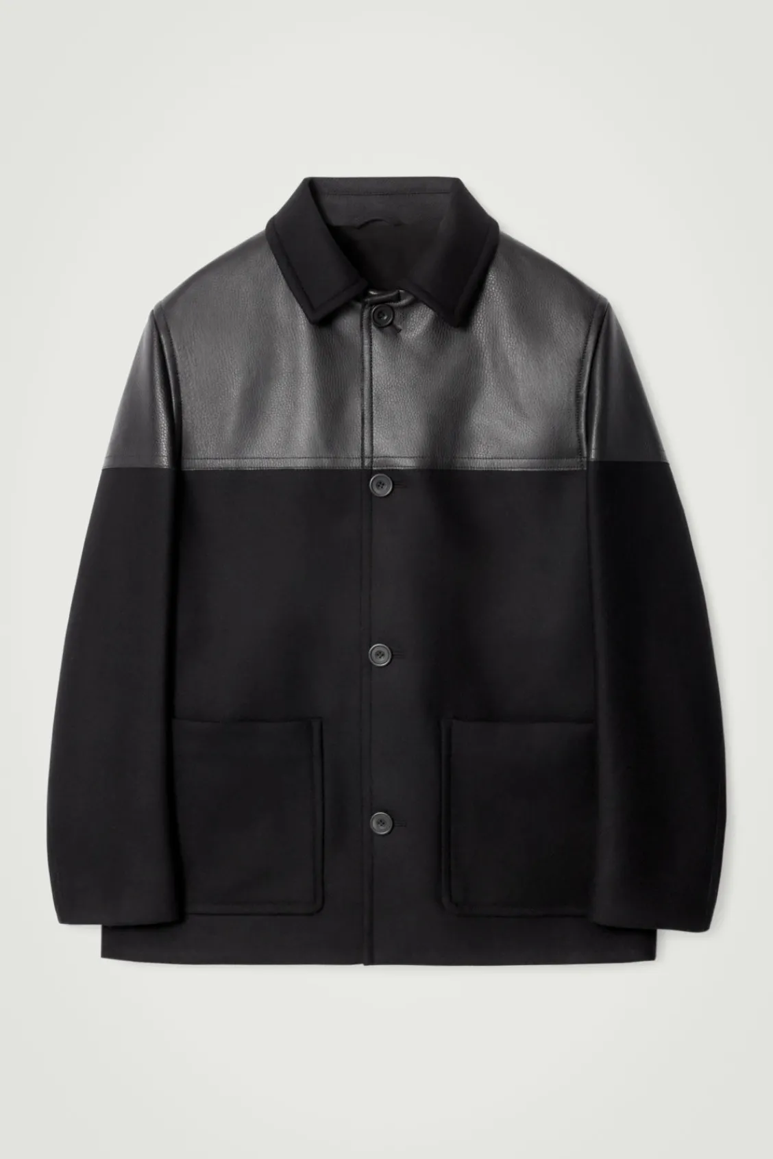 COS LEATHER-PANELED DONKEY JACKET- Coats & Jackets