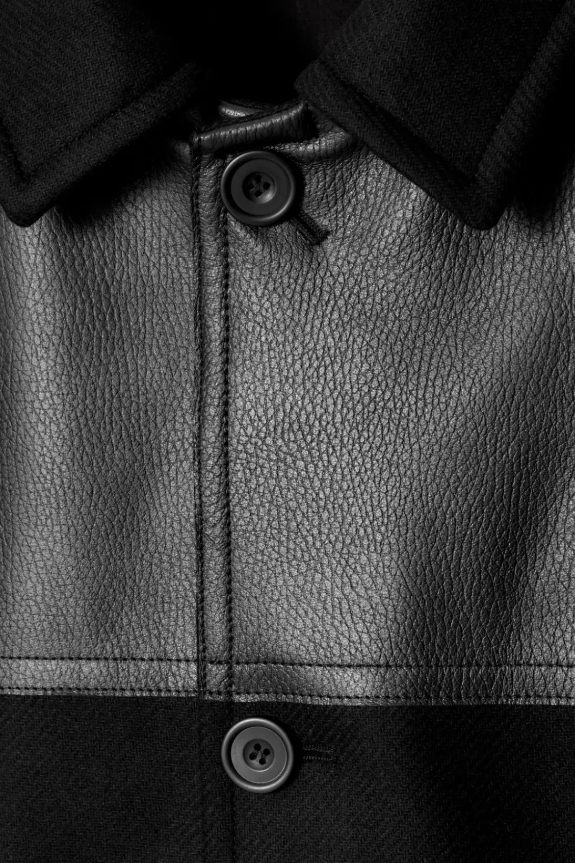 COS LEATHER-PANELED DONKEY JACKET- Coats & Jackets