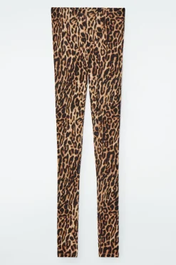 COS LEOPARD-PRINT MERINO WOOL LEGGINGS-Women Pants