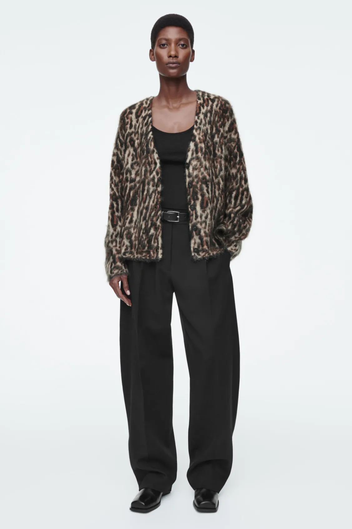 COS -PRINT MOHAIR-BLEND CARDIGAN-Women Sweaters & Cardigans