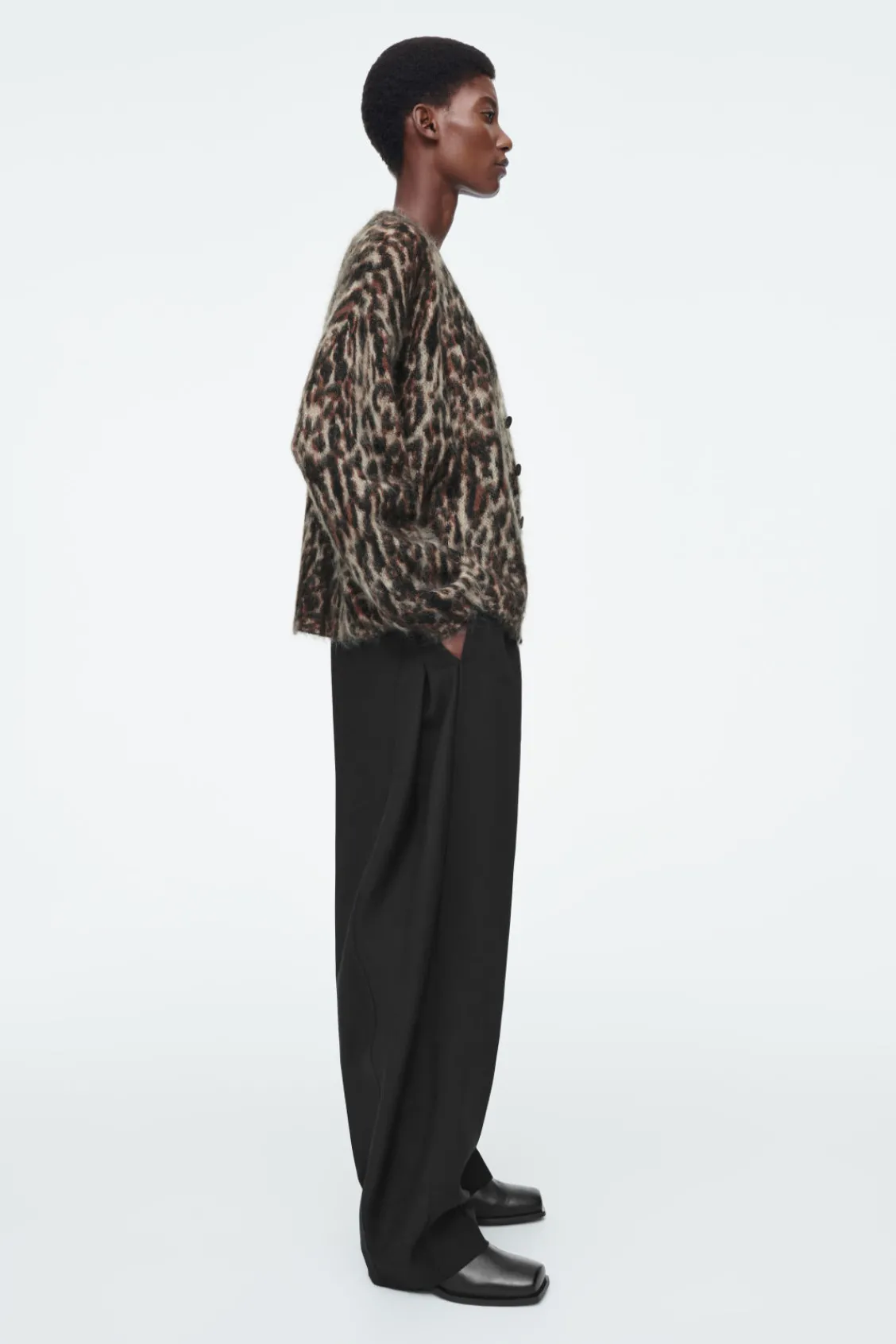COS -PRINT MOHAIR-BLEND CARDIGAN-Women Sweaters & Cardigans