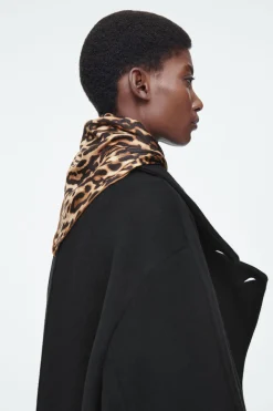 COS -PRINT SILK TRIANGLE SCARF-Women Hats & Scarves