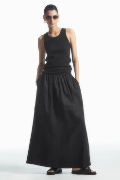 COS LINEN A-LINE MAXI SKIRT-Women Skirts