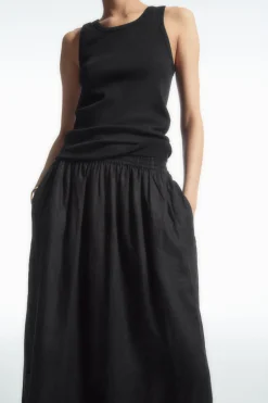 COS LINEN A-LINE MAXI SKIRT-Women Skirts