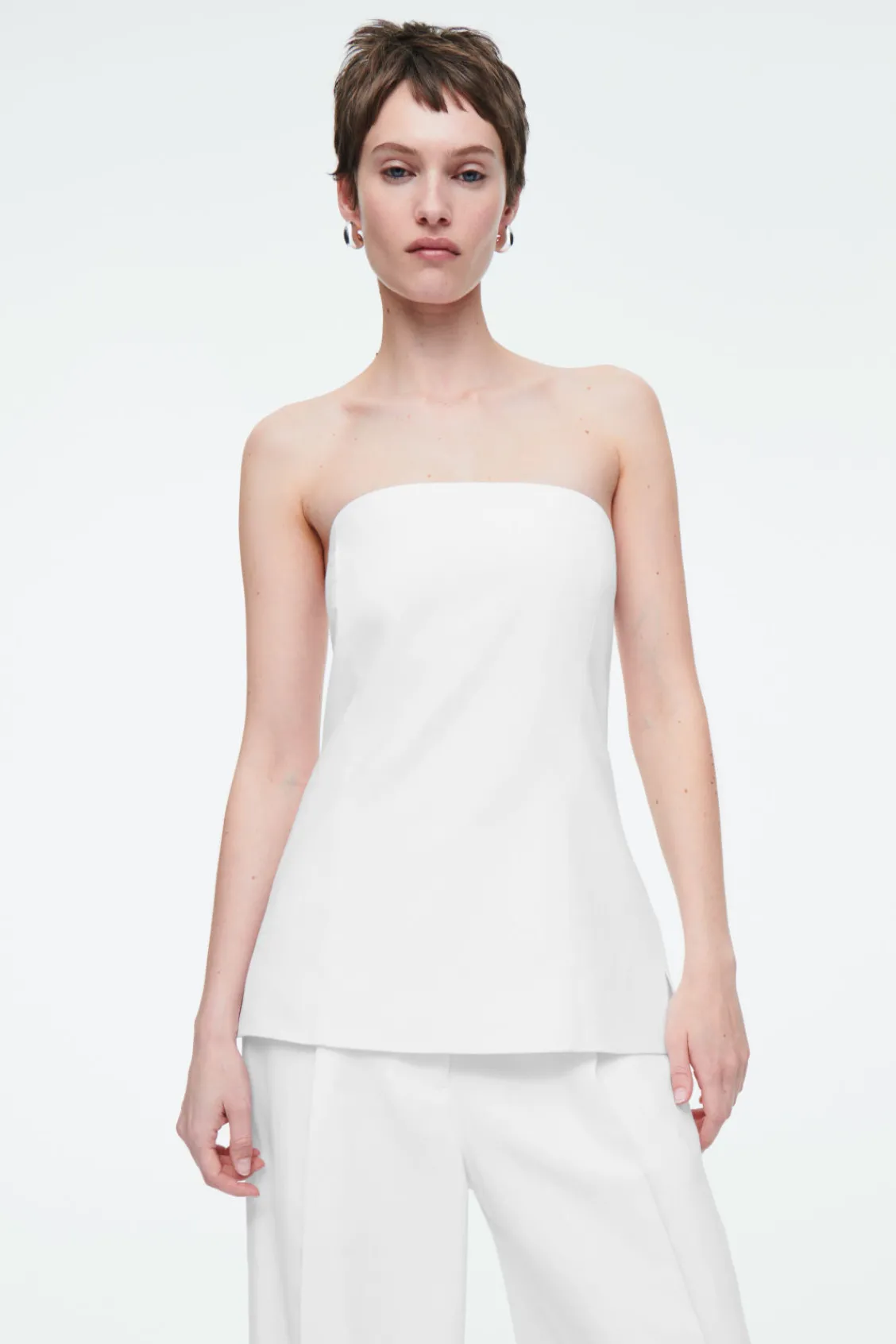 COS LINEN BUSTIER TOP-Women Tops