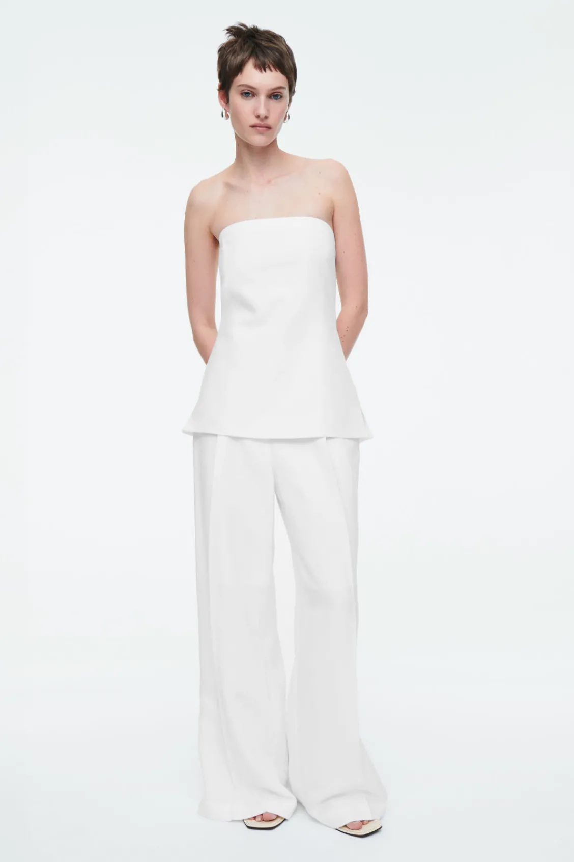 COS LINEN BUSTIER TOP-Women Tops