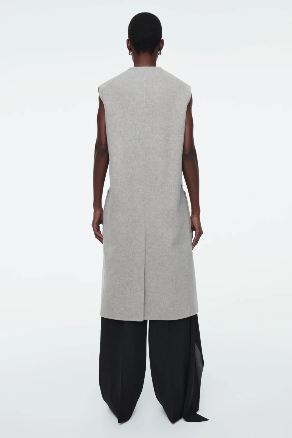 COS LONGLINE DOUBLE-FACED WOOL VEST-Women Coats & Jackets
