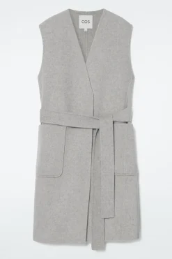 COS LONGLINE DOUBLE-FACED WOOL VEST-Women Coats & Jackets