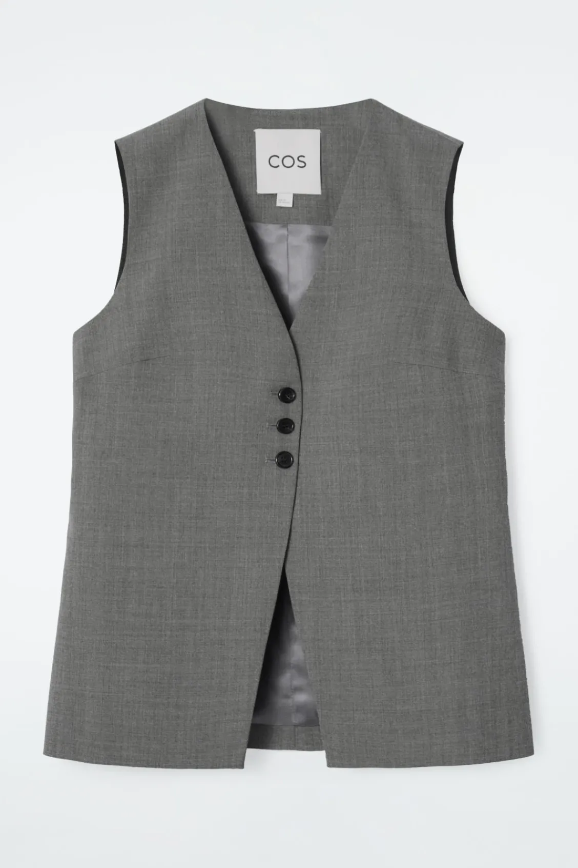 COS LONGLINE TAILORED TWILL VEST-Women Vests & Tailoring | Tops