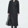 COS LONGLINE WOOL PEA COAT-Women Coats & Jackets