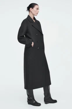 COS LONGLINE WOOL PEA COAT-Women Coats & Jackets