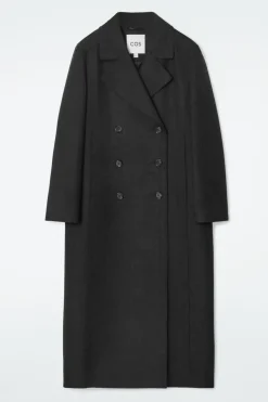 COS LONGLINE WOOL PEA COAT-Women Coats & Jackets