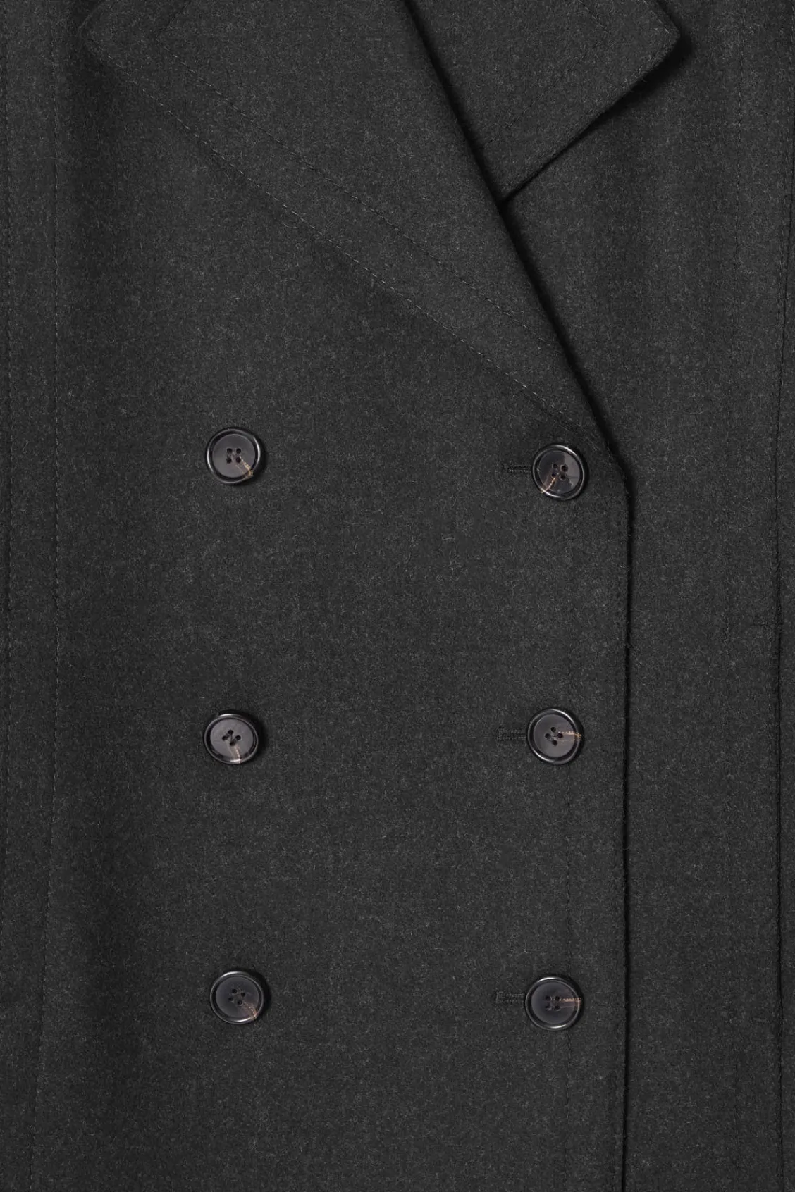 COS LONGLINE WOOL PEA COAT-Women Coats & Jackets