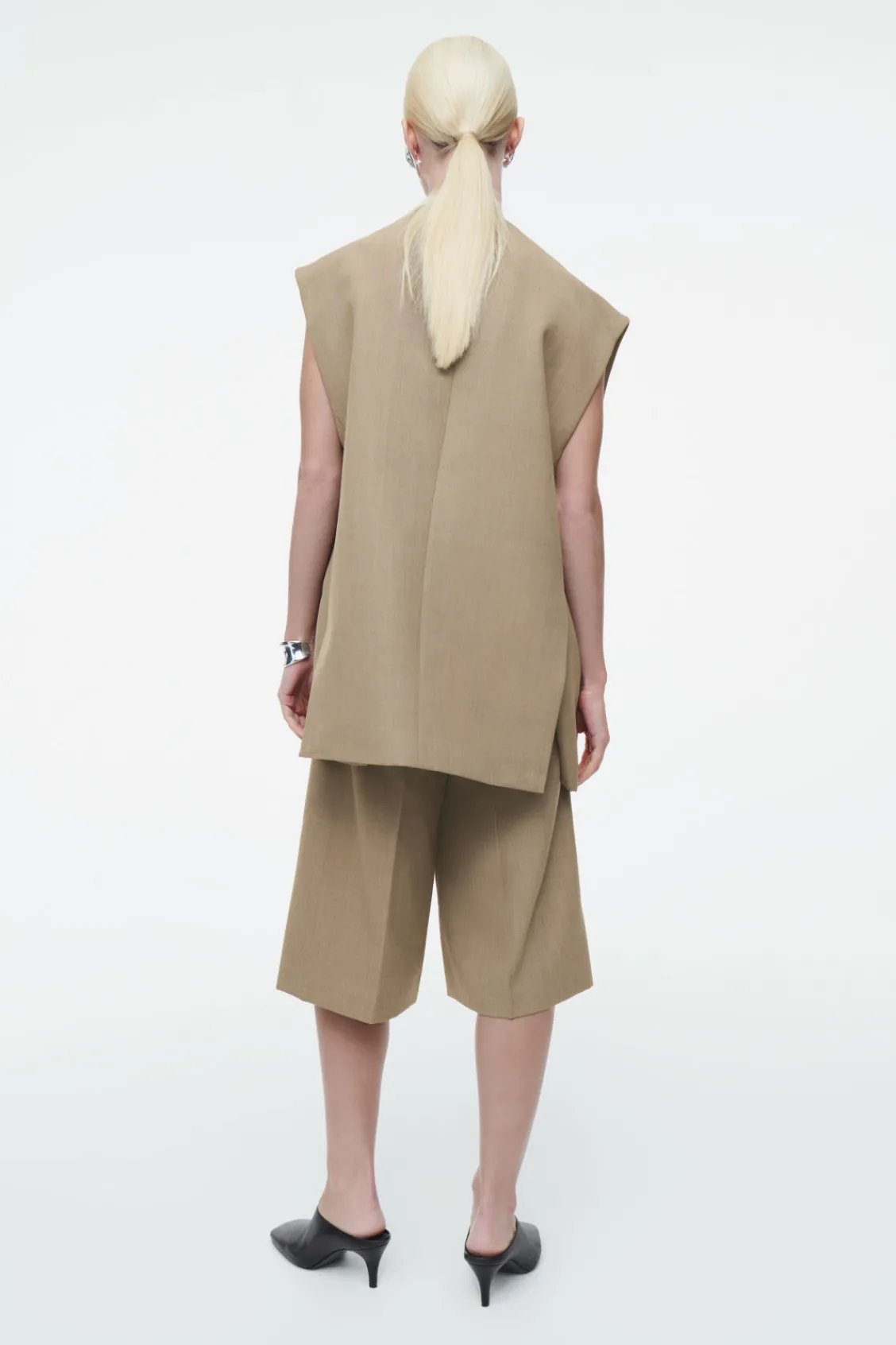 COS LONGLINE WOOL-BLEND TWILL SHORTS-Women Vests & Tailoring | Pants