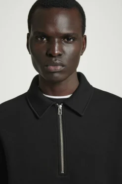 COS LONG-SLEEVED HALF-ZIP POLO SHIRT- Polo Shirts