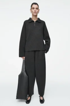 COS MERINO WOOL BARREL-LEG TROUSERS-Women Pants | Sweaters & Cardigans