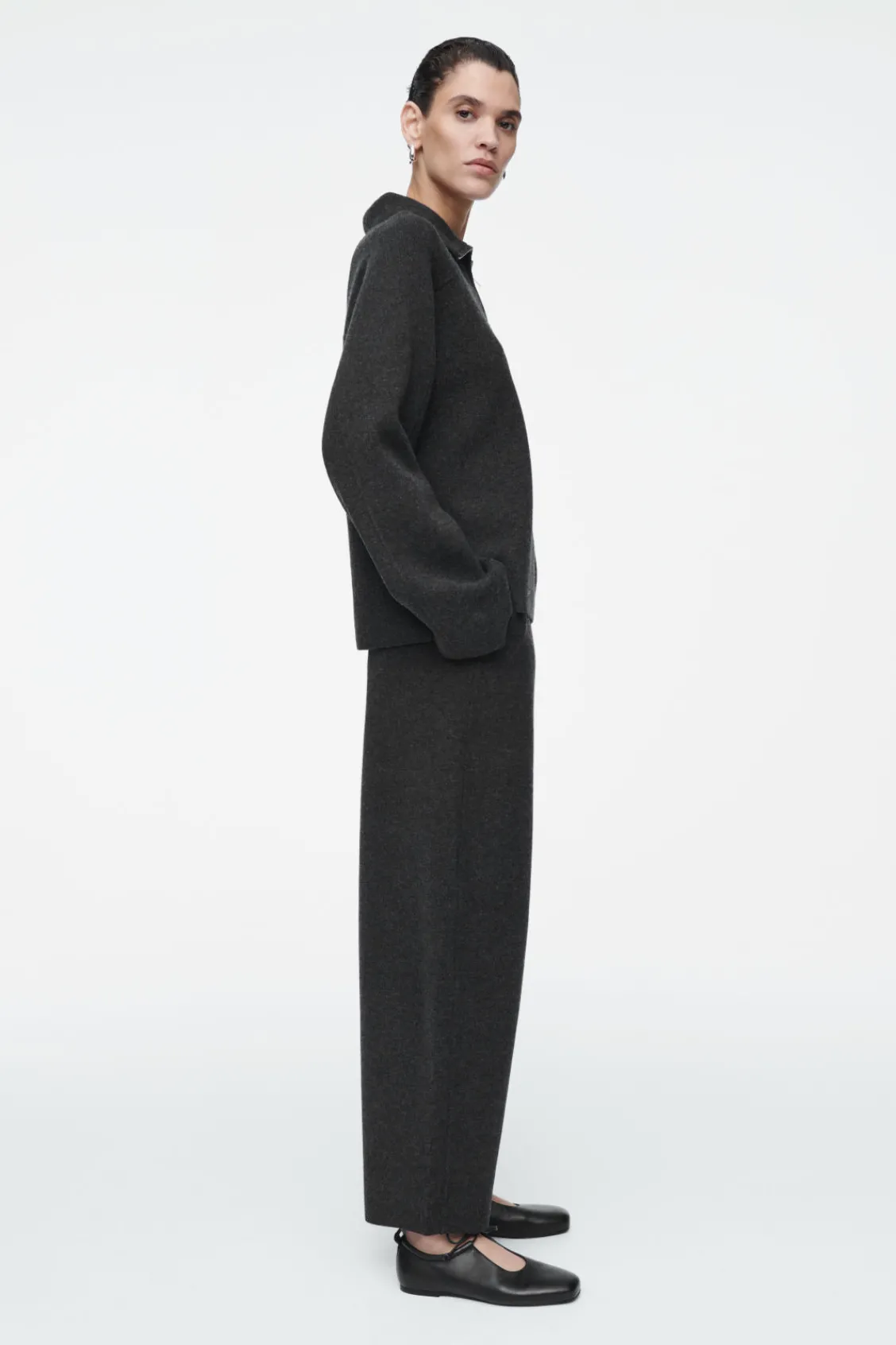 COS MERINO WOOL BARREL-LEG TROUSERS-Women Pants | Sweaters & Cardigans