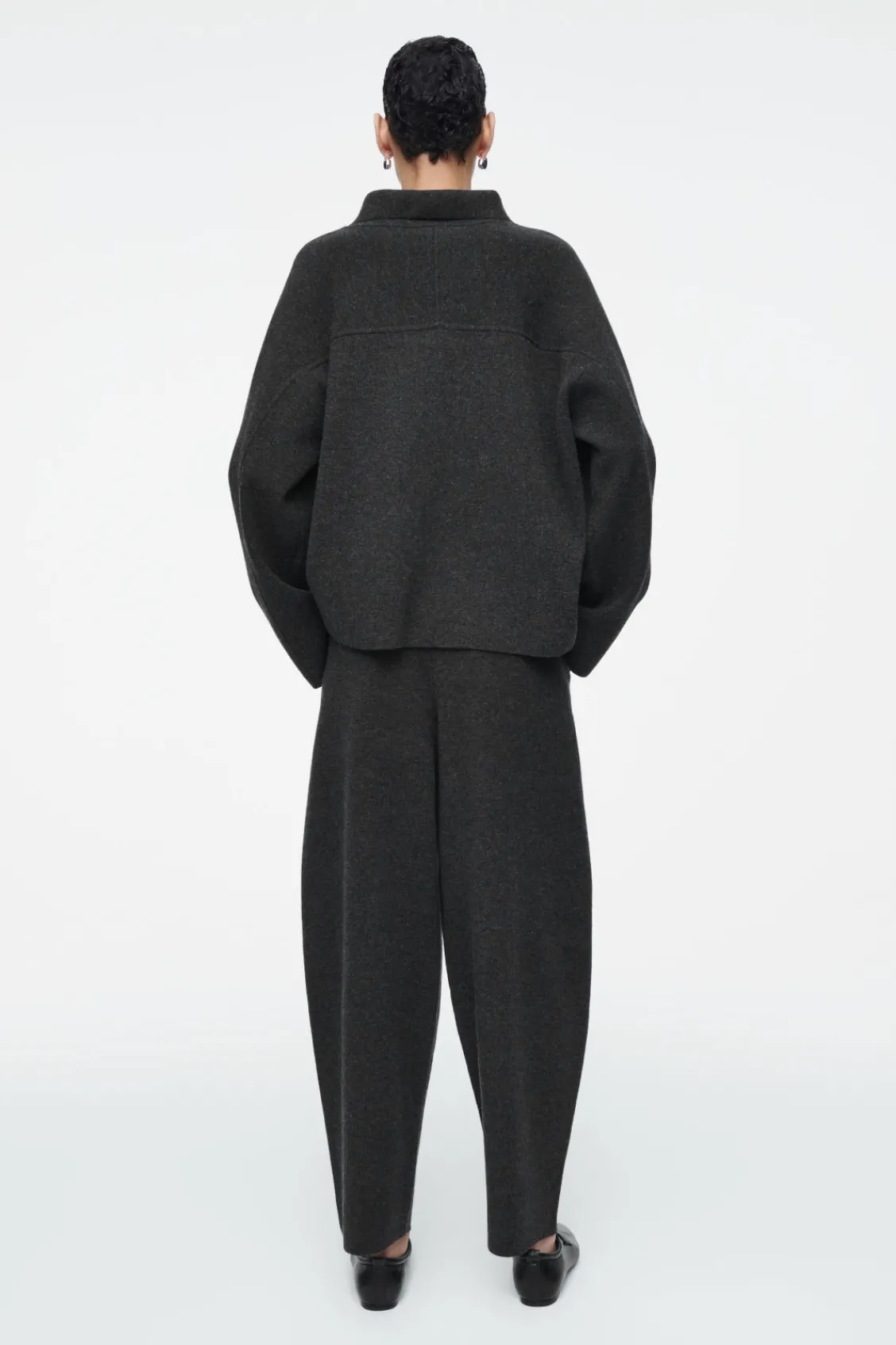 COS MERINO WOOL BARREL-LEG TROUSERS-Women Pants | Sweaters & Cardigans