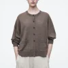 COS MERINO WOOL CREW-NECK CARDIGAN-Women Sweaters & Cardigans