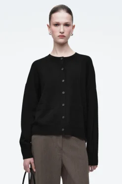 COS MERINO WOOL CREW-NECK CARDIGAN-Women Sweaters & Cardigans
