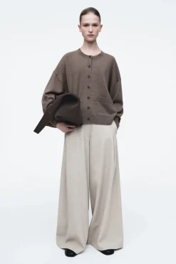 COS MERINO WOOL CREW-NECK CARDIGAN-Women Sweaters & Cardigans