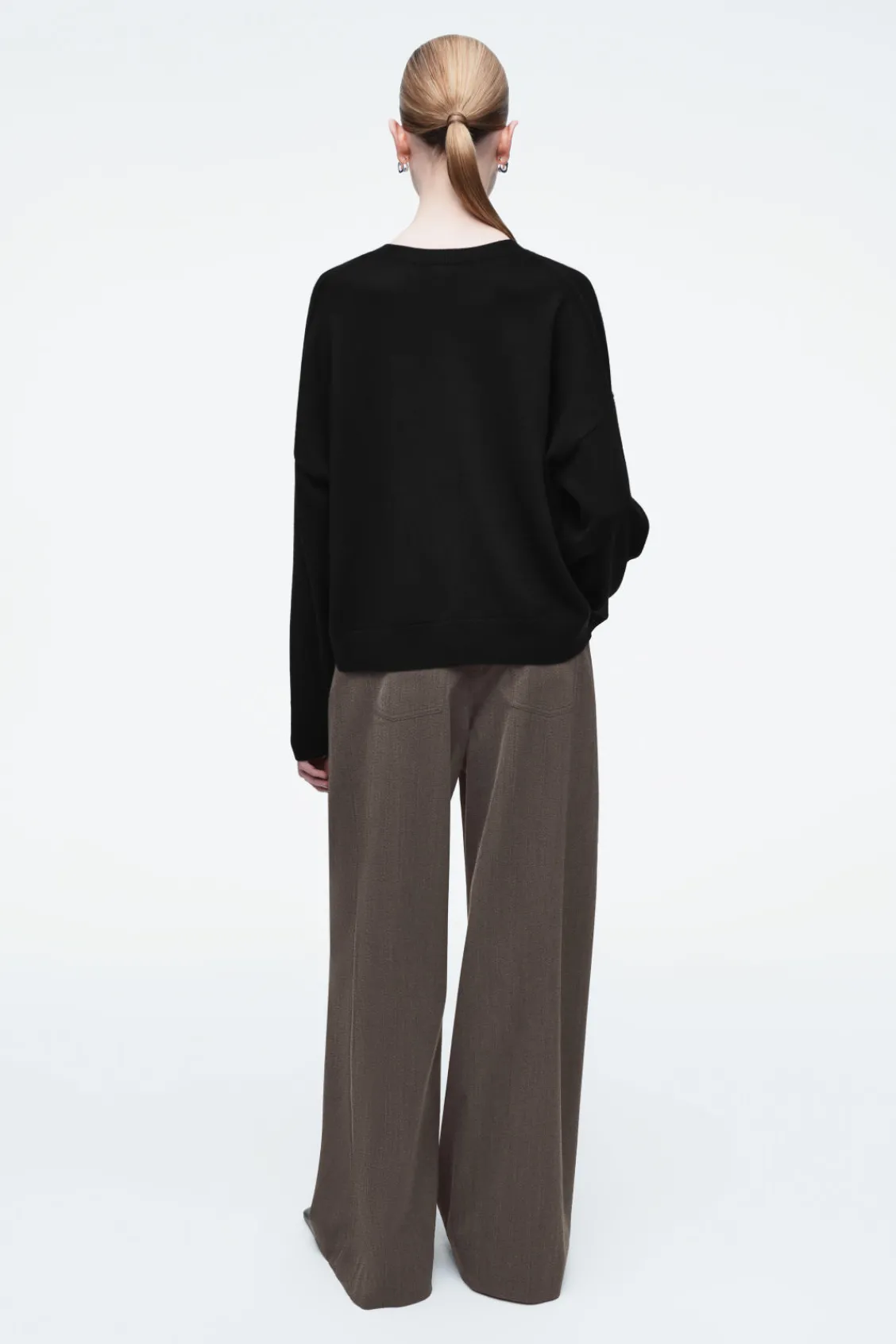 COS MERINO WOOL CREW-NECK CARDIGAN-Women Sweaters & Cardigans