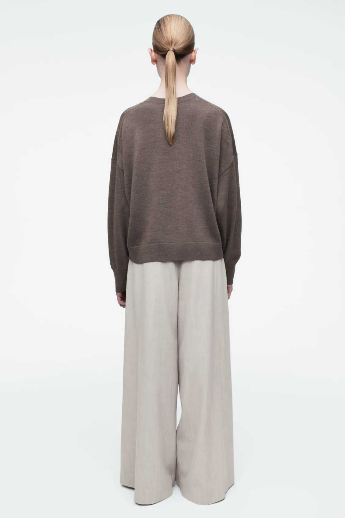 COS MERINO WOOL CREW-NECK CARDIGAN-Women Sweaters & Cardigans