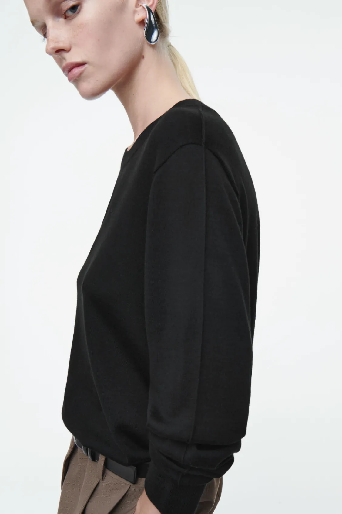 COS MERINO WOOL CREW-NECK SWEATER-Women Sweaters & Cardigans