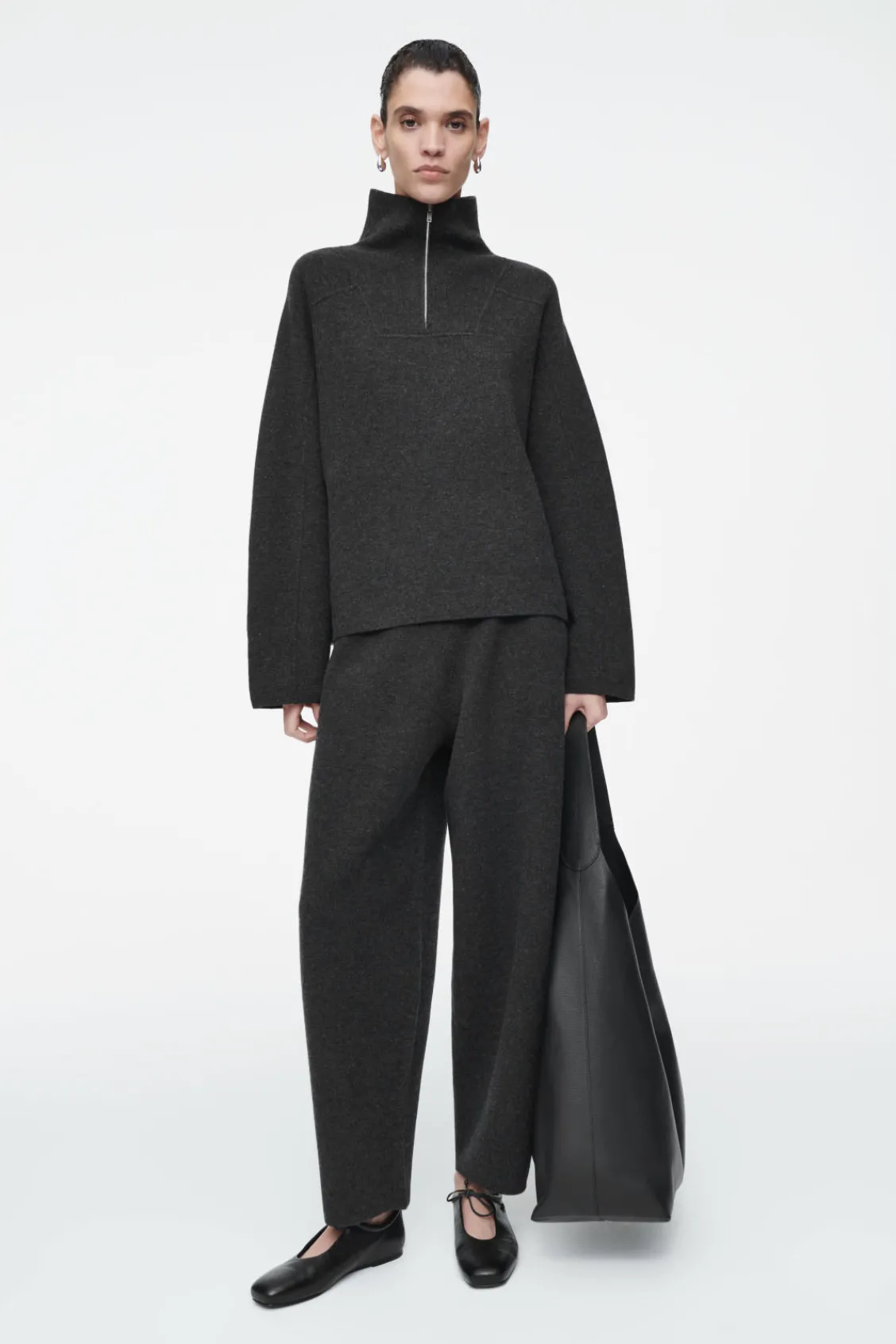 COS MERINO WOOL HALF-ZIP JUMPER-Women Tops | Sweaters & Cardigans