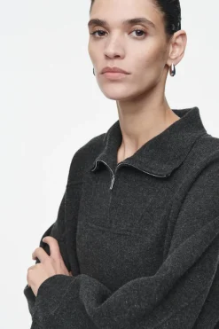 COS MERINO WOOL HALF-ZIP JUMPER-Women Tops | Sweaters & Cardigans