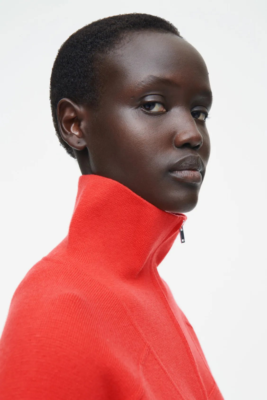 COS MERINO WOOL HALF-ZIP JUMPER-Women Sweaters & Cardigans