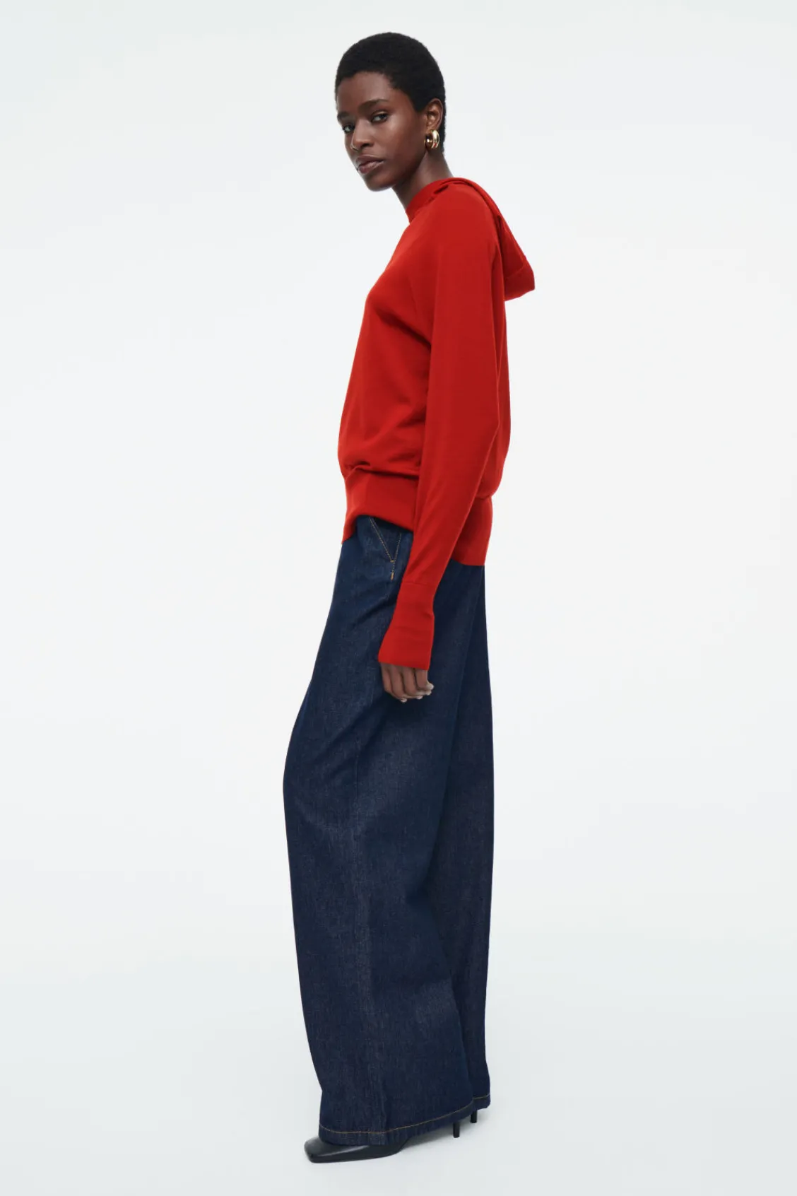 COS MERINO WOOL HOODIE-Women Tops | Sweaters & Cardigans