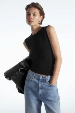 COS MERINO WOOL KNITTED TANK TOP-Women T-Shirts | Tops