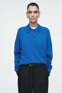 COS MERINO WOOL POLO SHIRT-Women Shirts & Blouses | Tops