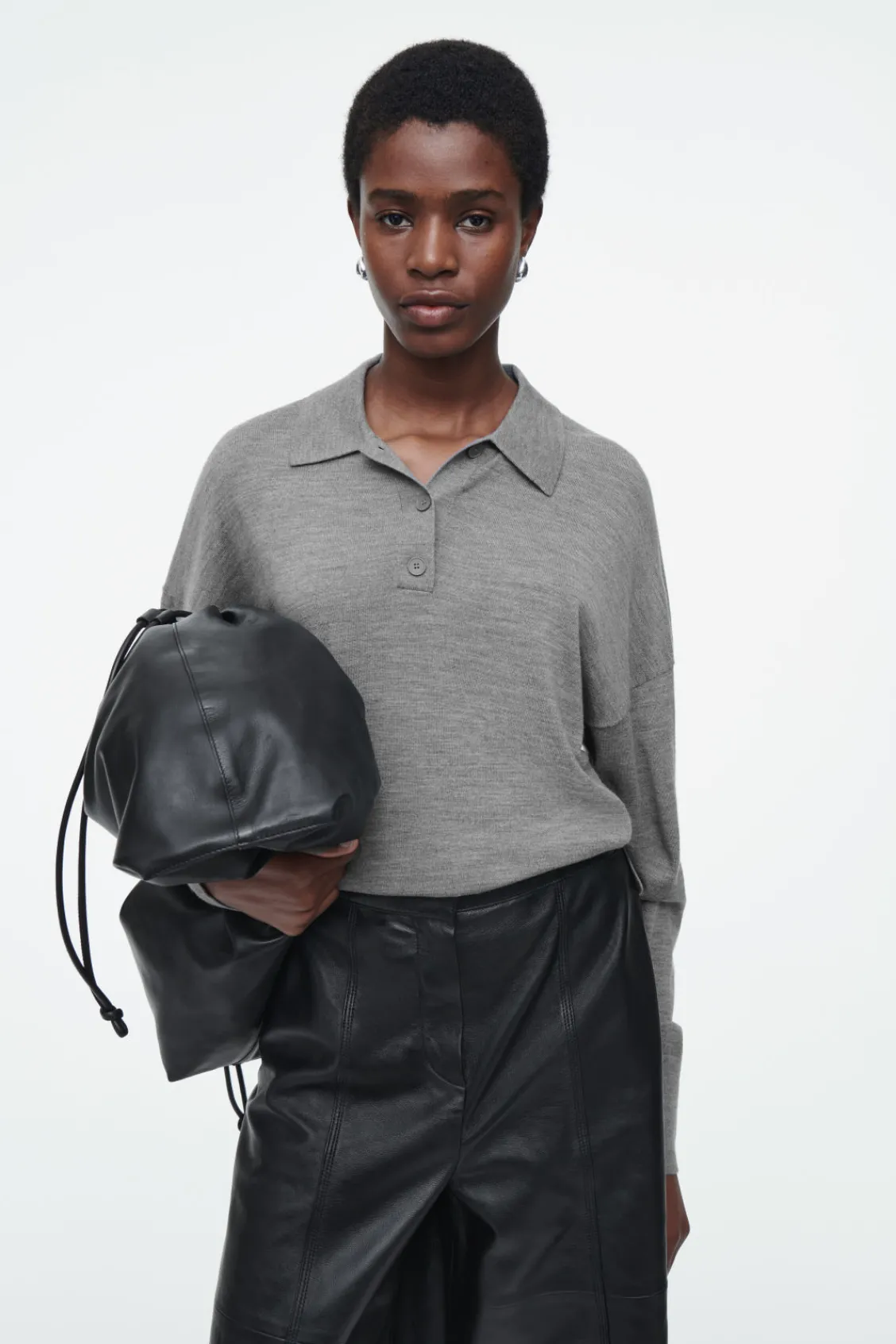 COS MERINO WOOL POLO SHIRT-Women Shirts & Blouses | Tops