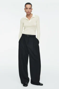 COS MERINO WOOL POLO SHIRT-Women Shirts & Blouses | Tops