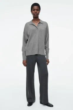 COS MERINO WOOL POLO SHIRT-Women Shirts & Blouses | Tops
