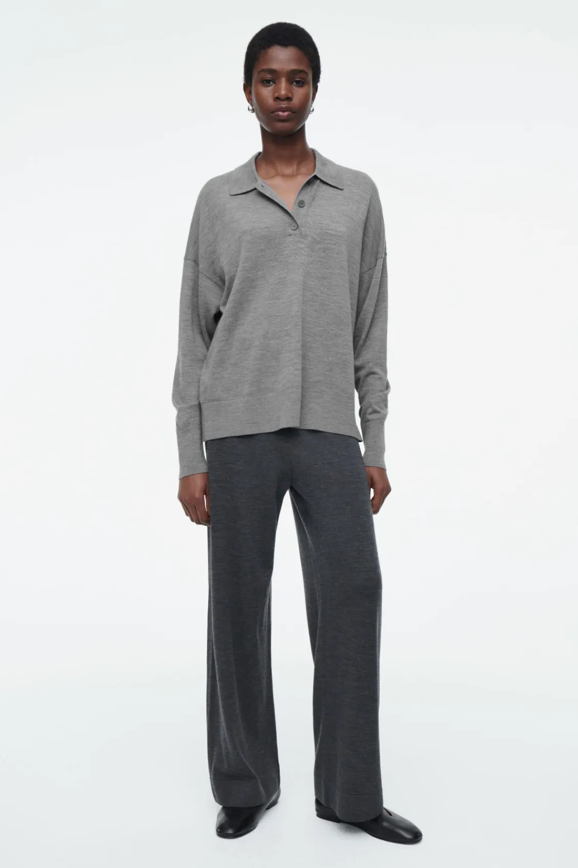 COS MERINO WOOL POLO SHIRT-Women Shirts & Blouses | Tops