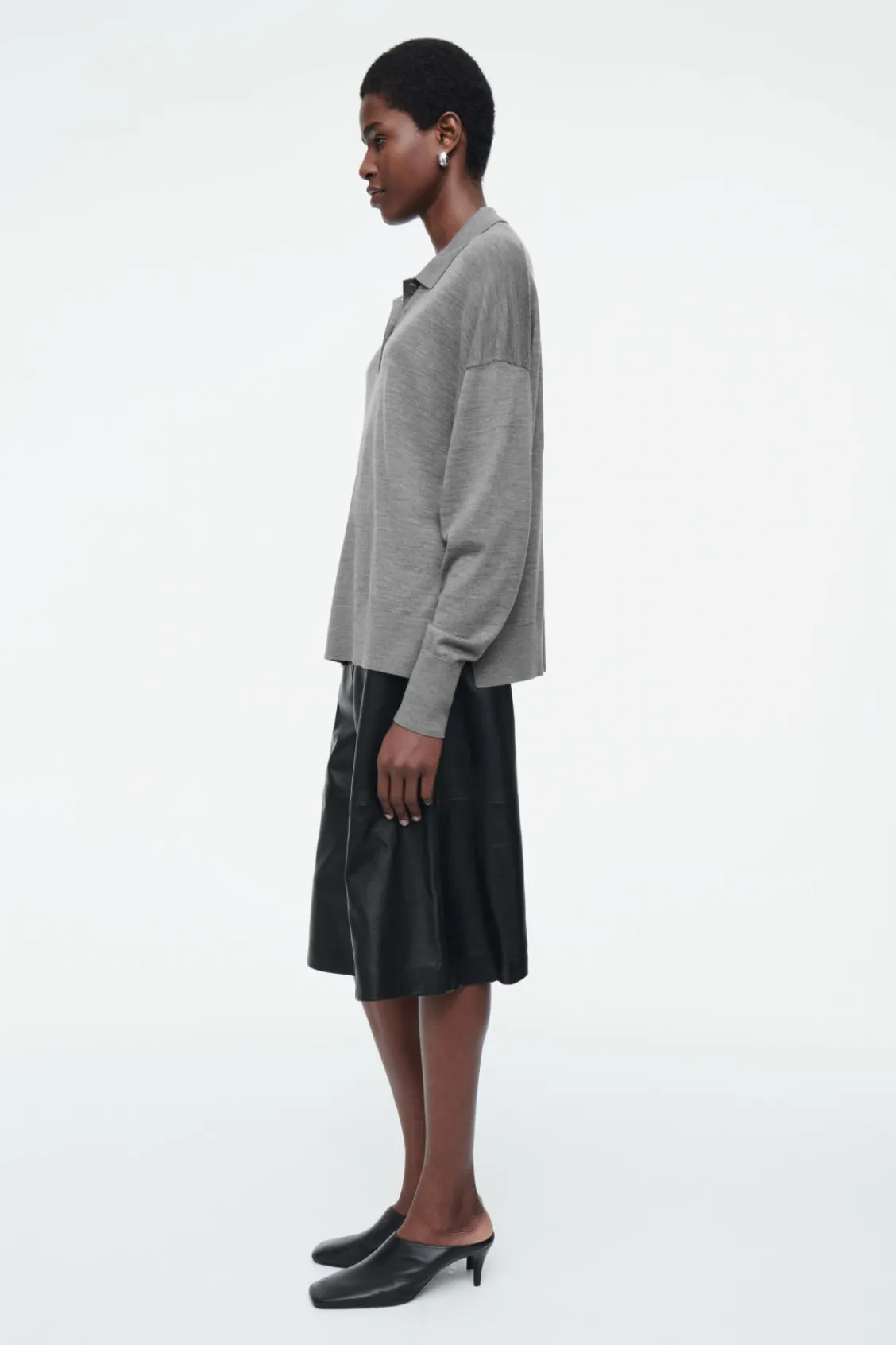 COS MERINO WOOL POLO SHIRT-Women Shirts & Blouses | Tops