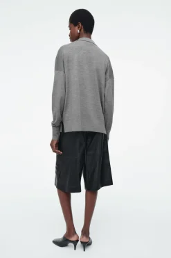 COS MERINO WOOL POLO SHIRT-Women Shirts & Blouses | Tops