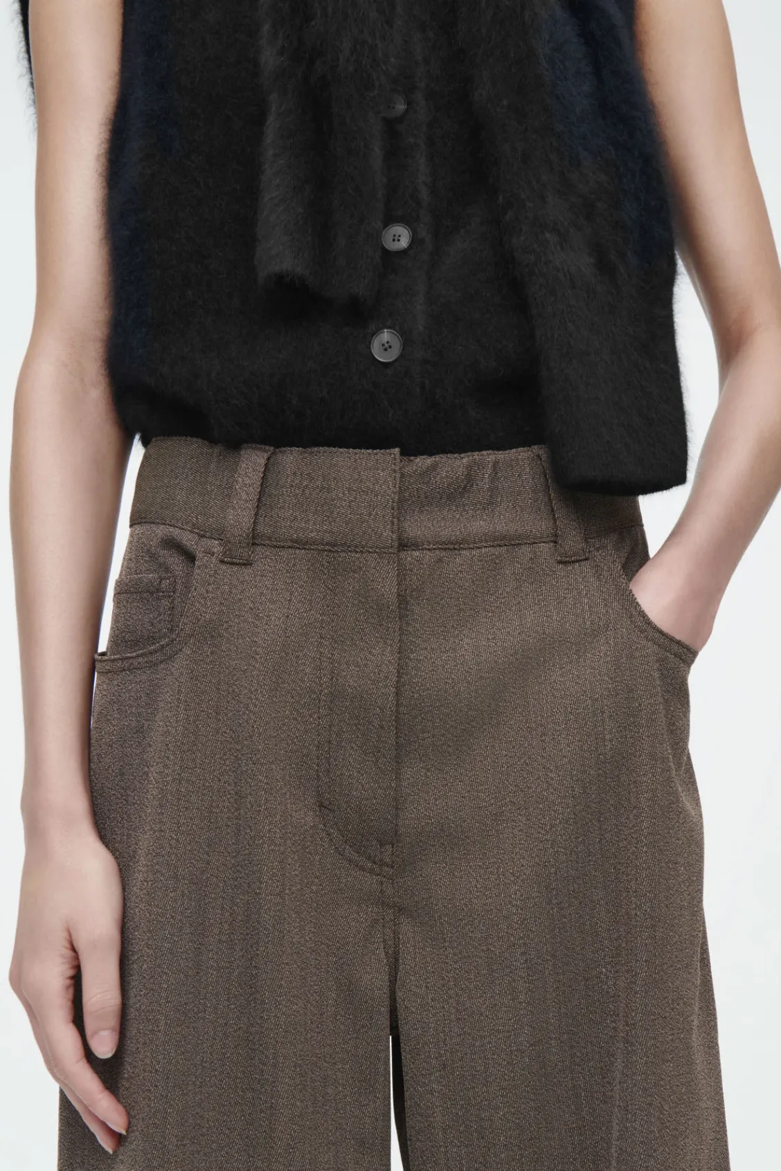 COS MERINO WOOL-BLEND WIDE-LEG PANTS-Women Pants