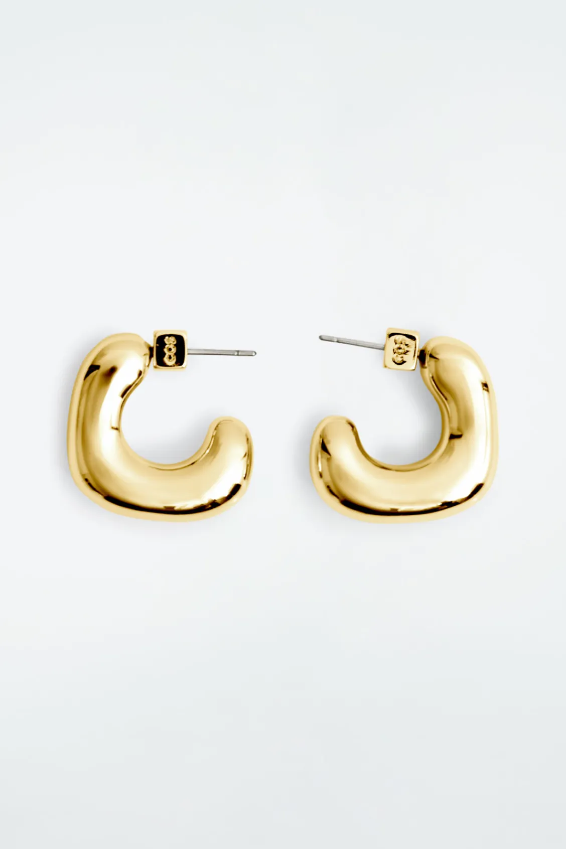COS MINI CHUNKY SQUARED HOOP EARRINGS-Women Jewelry