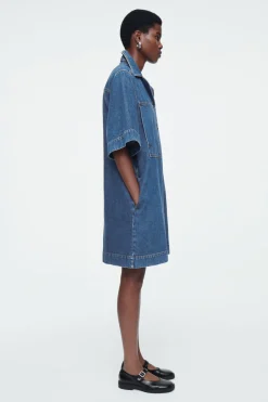COS MINI DENIM SHIRT DRESS-Women Dresses & Jumpsuits