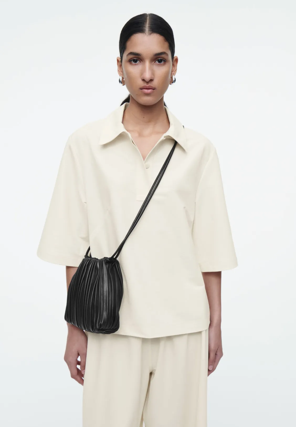 COS MINIMAL COTTON-JERSEY POLO SHIRT-Women Shirts & Blouses | Tops