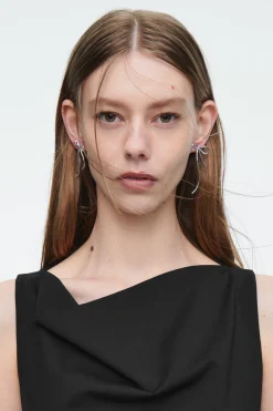 COS MISMATCHED BOW EARRINGS-Women Jewelry