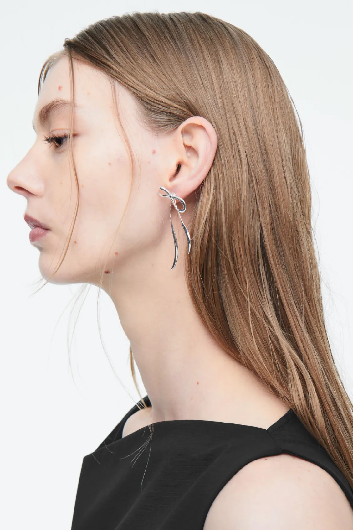 COS MISMATCHED BOW EARRINGS-Women Jewelry