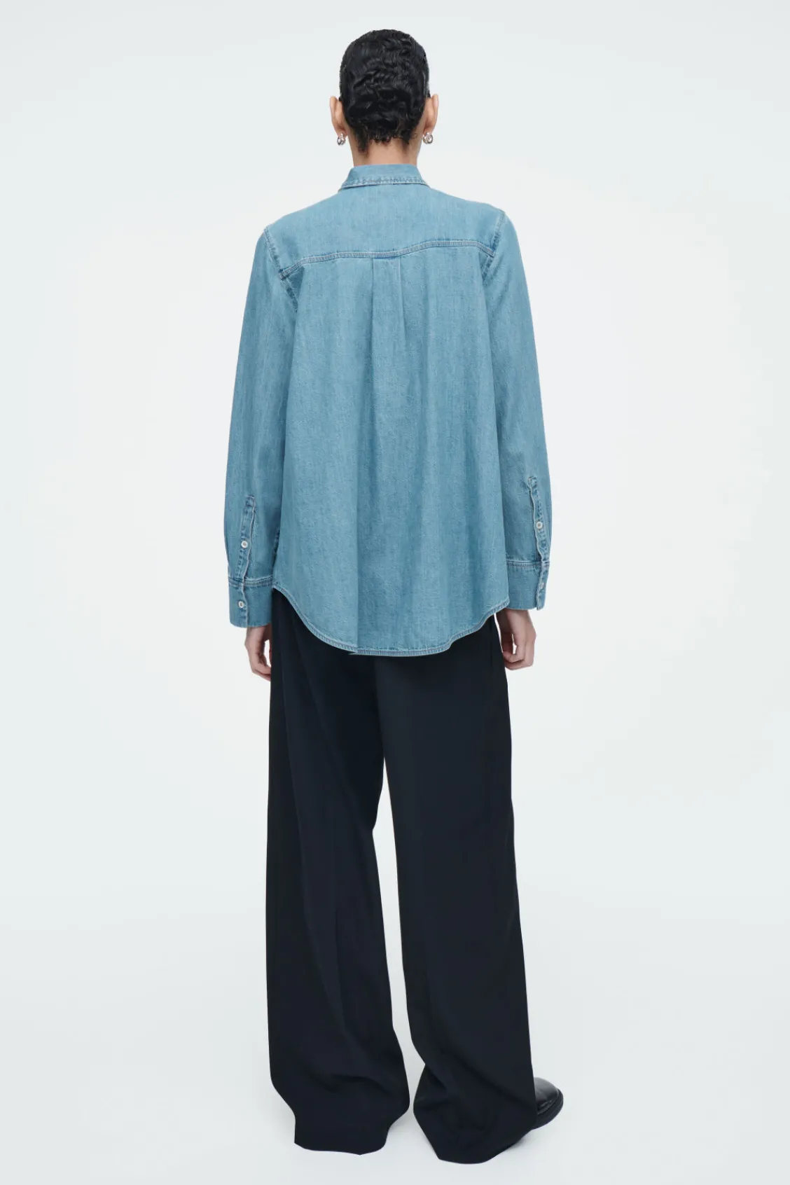 COS NECK-TIE DENIM BLOUSE-Women Shirts & Blouses | Tops