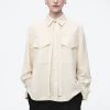 COS NECK-TIE SHIRT-Women Shirts & Blouses | Tops